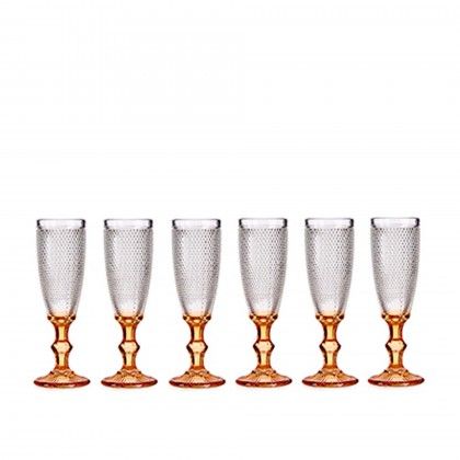 Copo Flute Picotado Special com P Ambar 18cl Pack 6