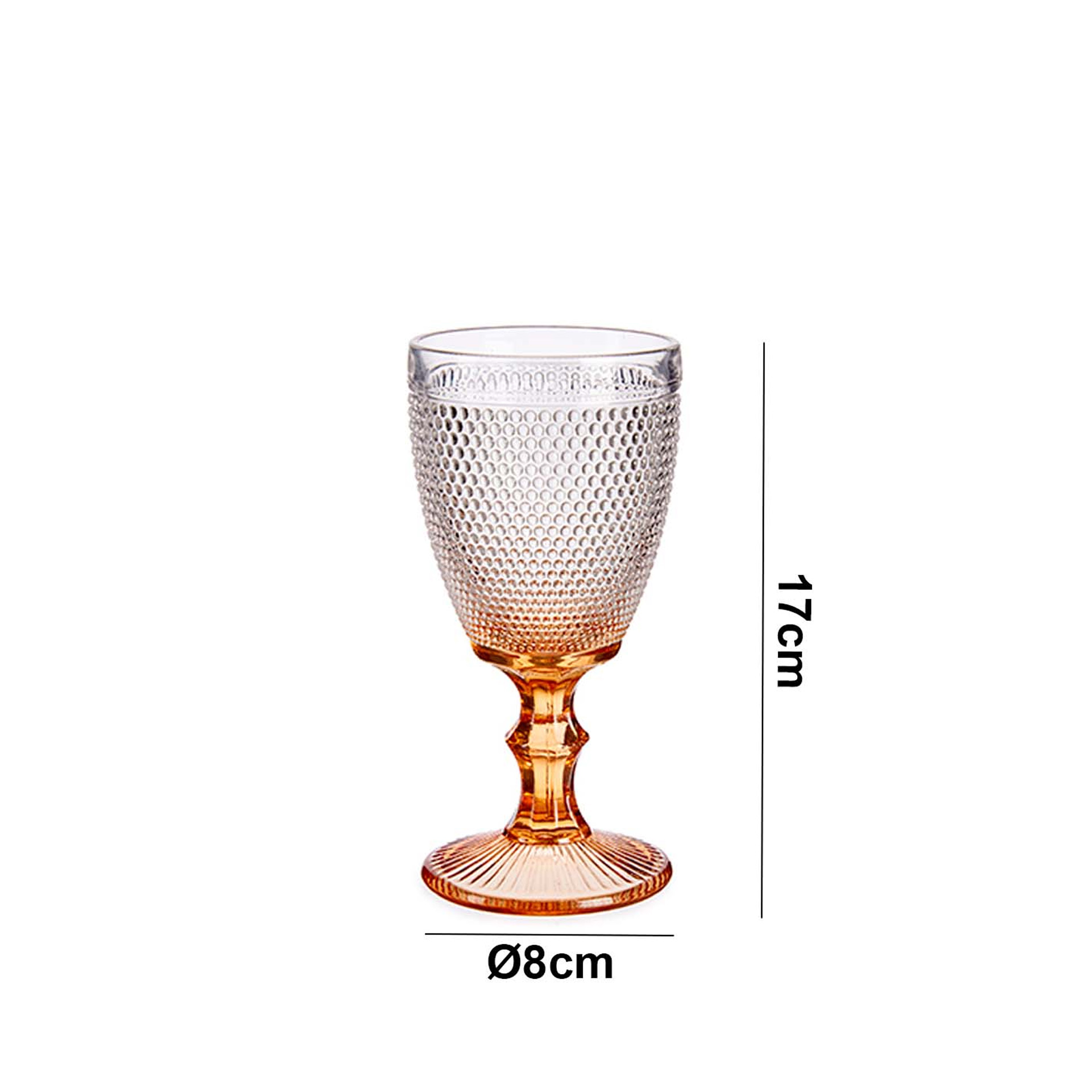 Copo Picotado Special com Pé Ambar 33cl 9X16.5cm Pack 6