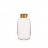Jarra Vidro Liso Rosa / Ouro 14.5X29.5cm