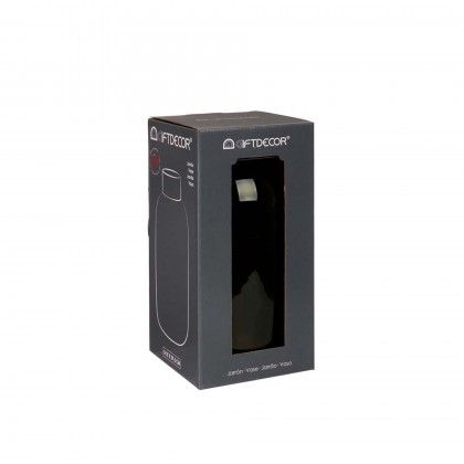 Jarra Vidro Liso Cinza / Ouro 14.5X29.5cm