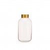 Jarra Vidro Liso Rosa / Ouro 14.5X29.5cm