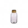 Jarra Vidro Liso Cinza / Ouro 11.5X24.3cm