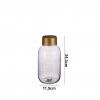 Jarra Vidro Liso Cinza / Ouro 11.5X24.3cm