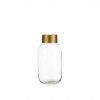 Jarra Vidro Liso Incolor / Ouro  11.5X24.3cm