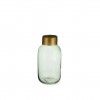 Jarra Vidro Liso Verde / Ouro 11.5X24.3cm