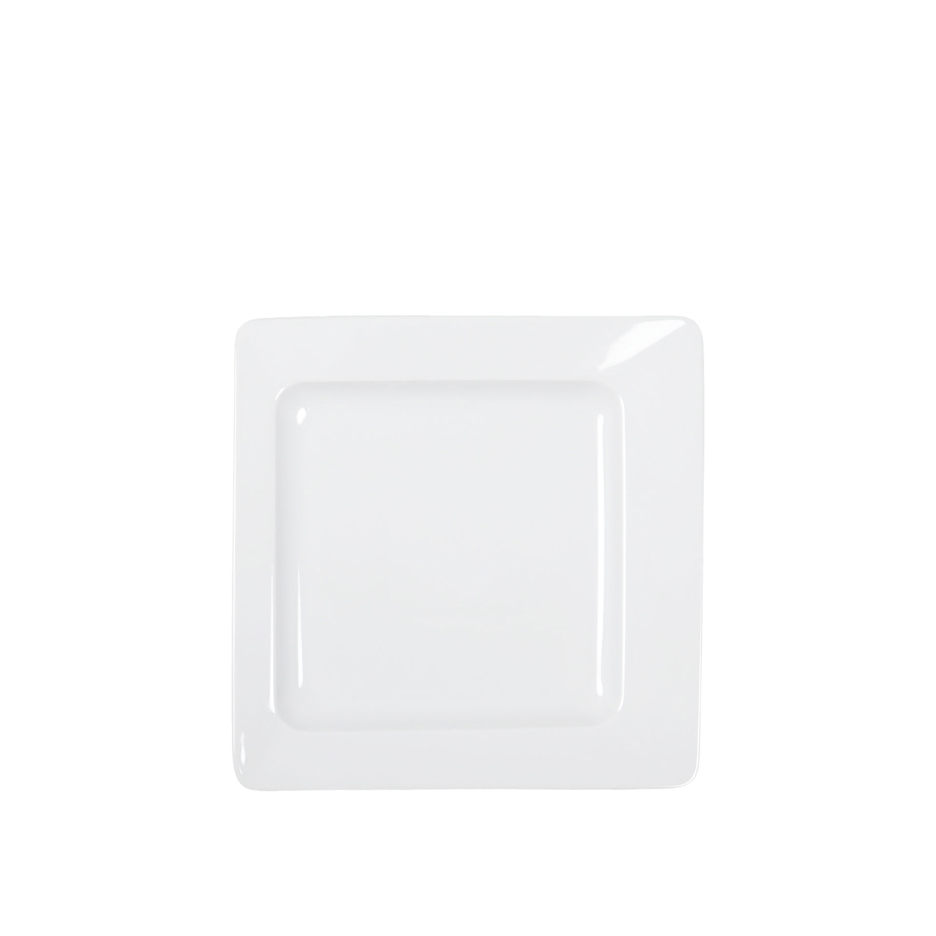 Prato Raso Eclipse Quadrado Branco 22CM