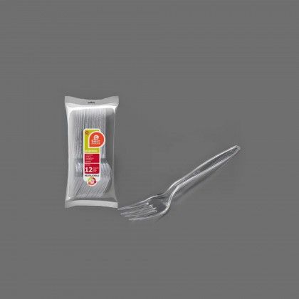 Garfo Plstico Reutilizvel 18cm Pack 12