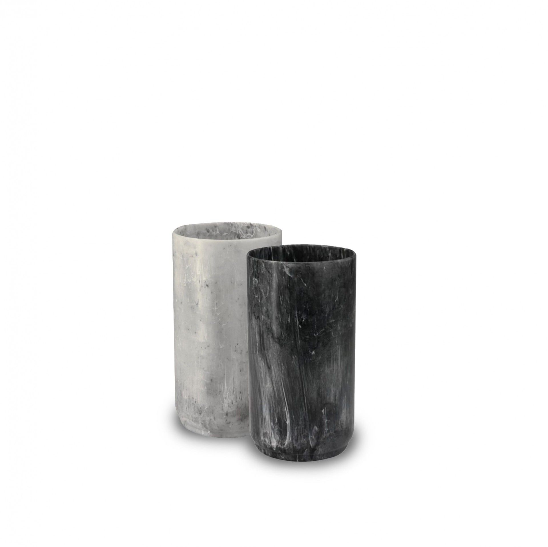 Copo Porta Escovas Polipropileno Stone Redondo 7.5X13.9cm