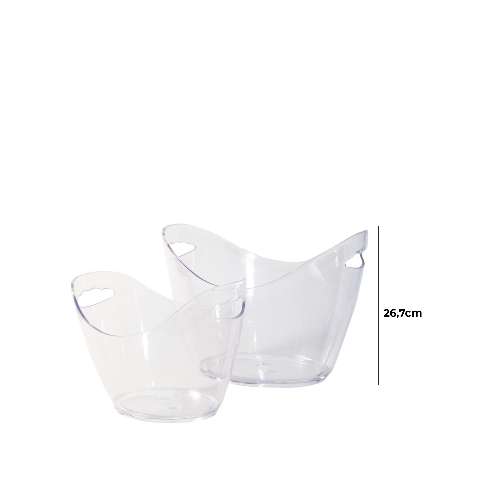 Balde Gelo Poliestireno Incolor 3000ml 26.7X20X19.5cm