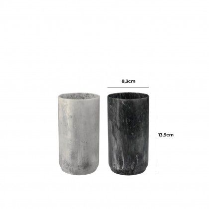 Copo Porta Escovas Polipropileno Stone Redondo 7.5X13.9cm