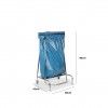 Suporte Saco Lixo Inox com Rodas e Traves Prateado 42X58X96cm