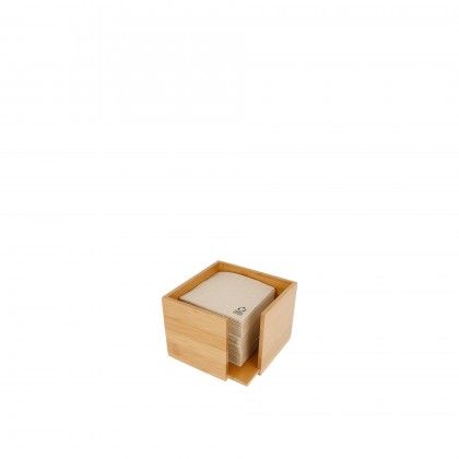 Porta Guardanapos Bambu Natural 13X13X10CM