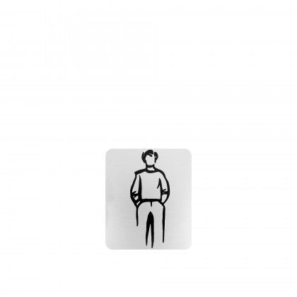 Placa Sinalizadora Homem Branca 12.2X14CM