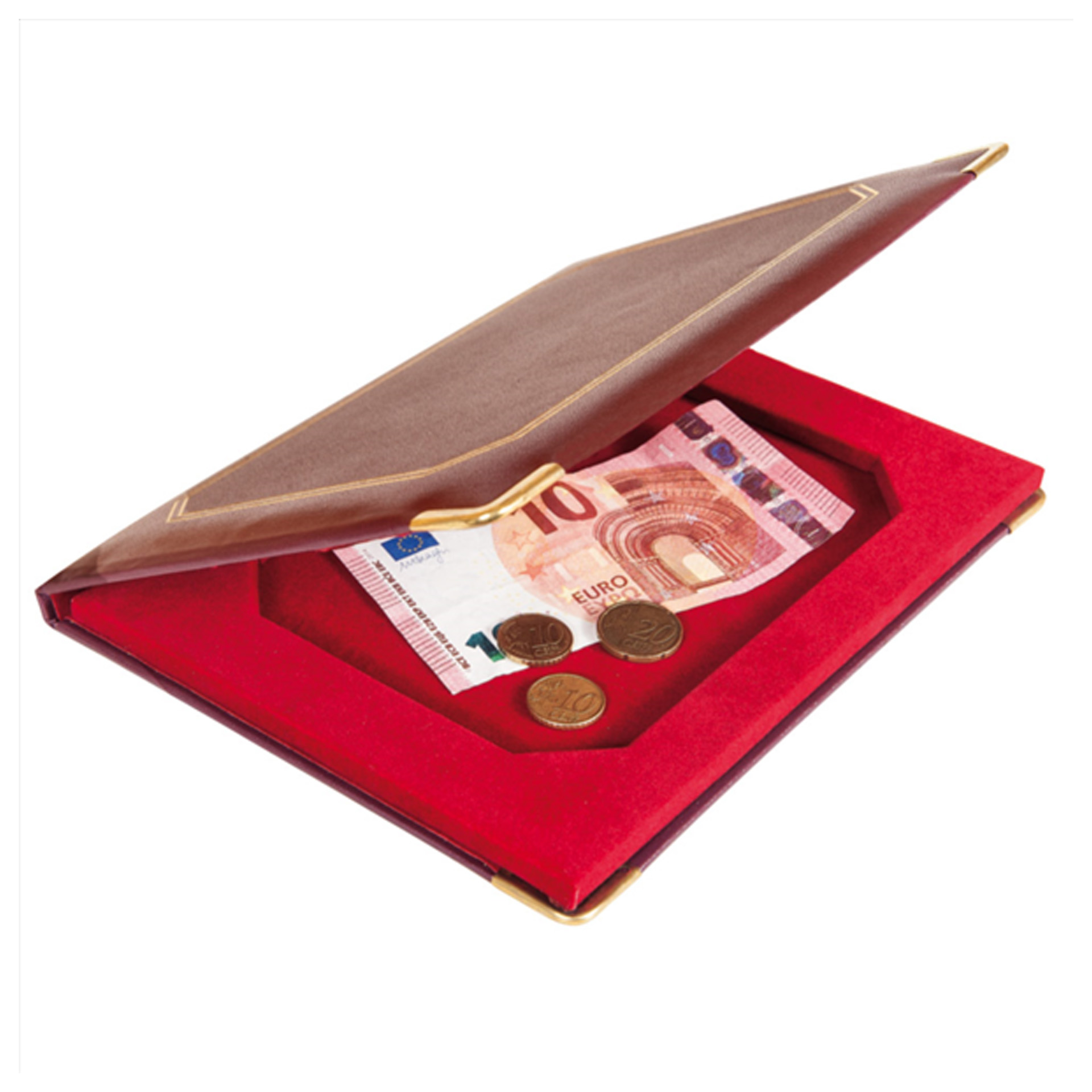 Caixa Porta Contas Pele 17X22X2CM