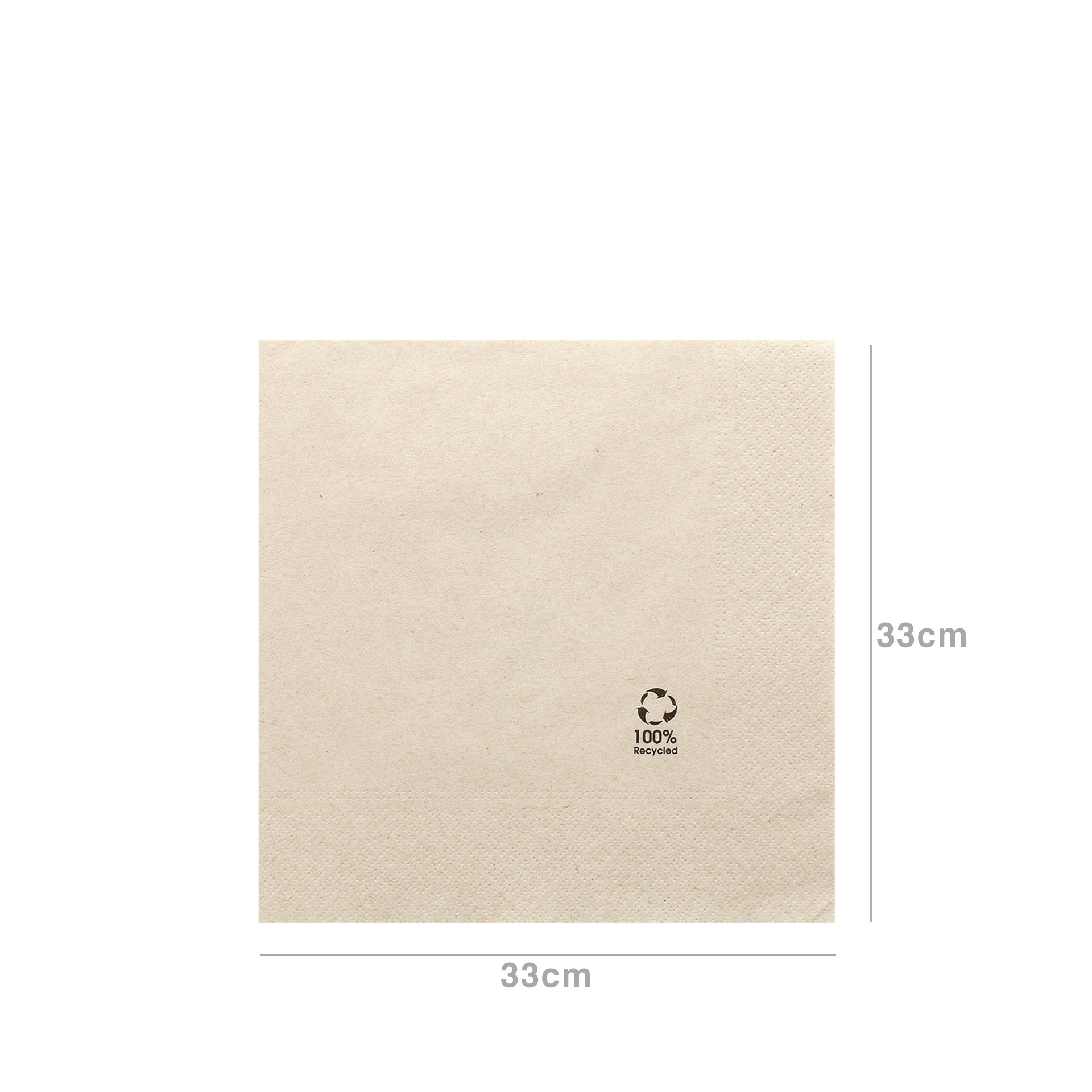 Guardanapos Reciclados Natural 33X33CM Pack 100