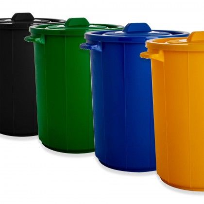 Balde Plstico Eco Redondo Amarelo 45l