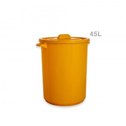 Balde Plstico Eco Redondo Amarelo 45l
