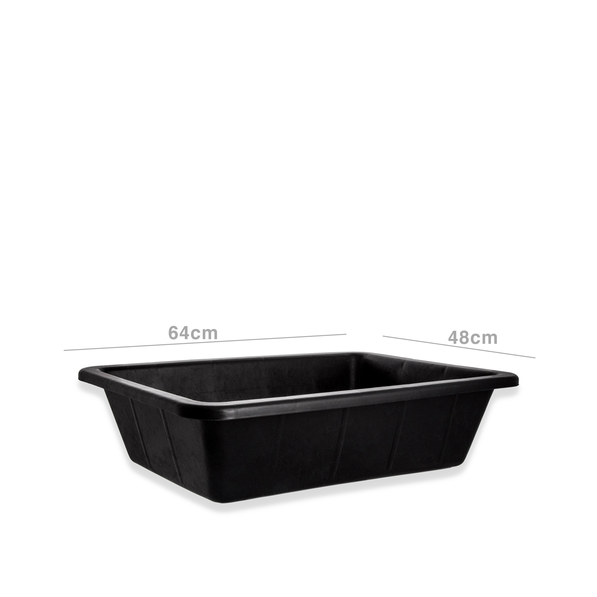 Gamela Plástico Retangular Preto 35L 64X48X16cm
