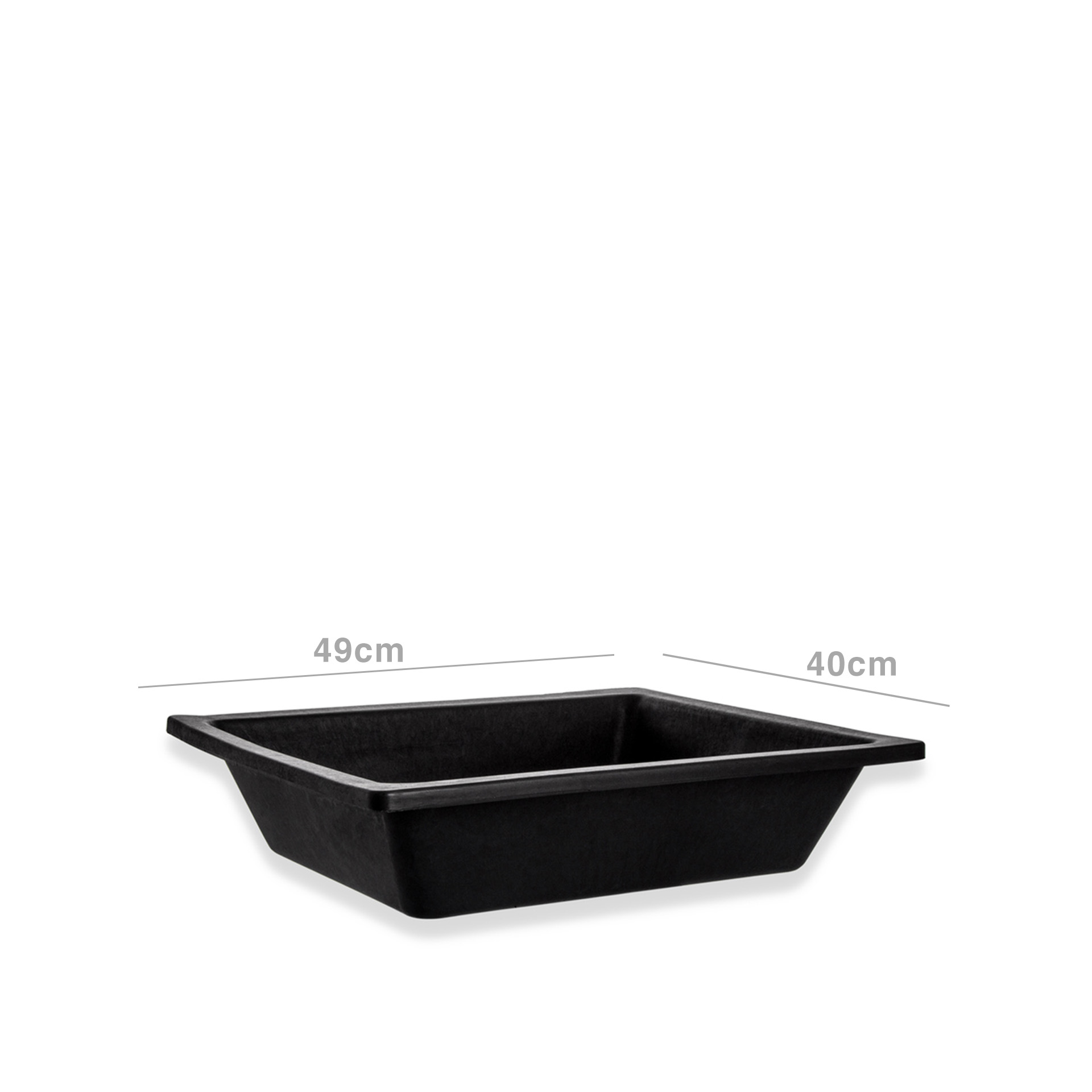 Gamela Plástico Retangular Preto 15L 49X40X11cm