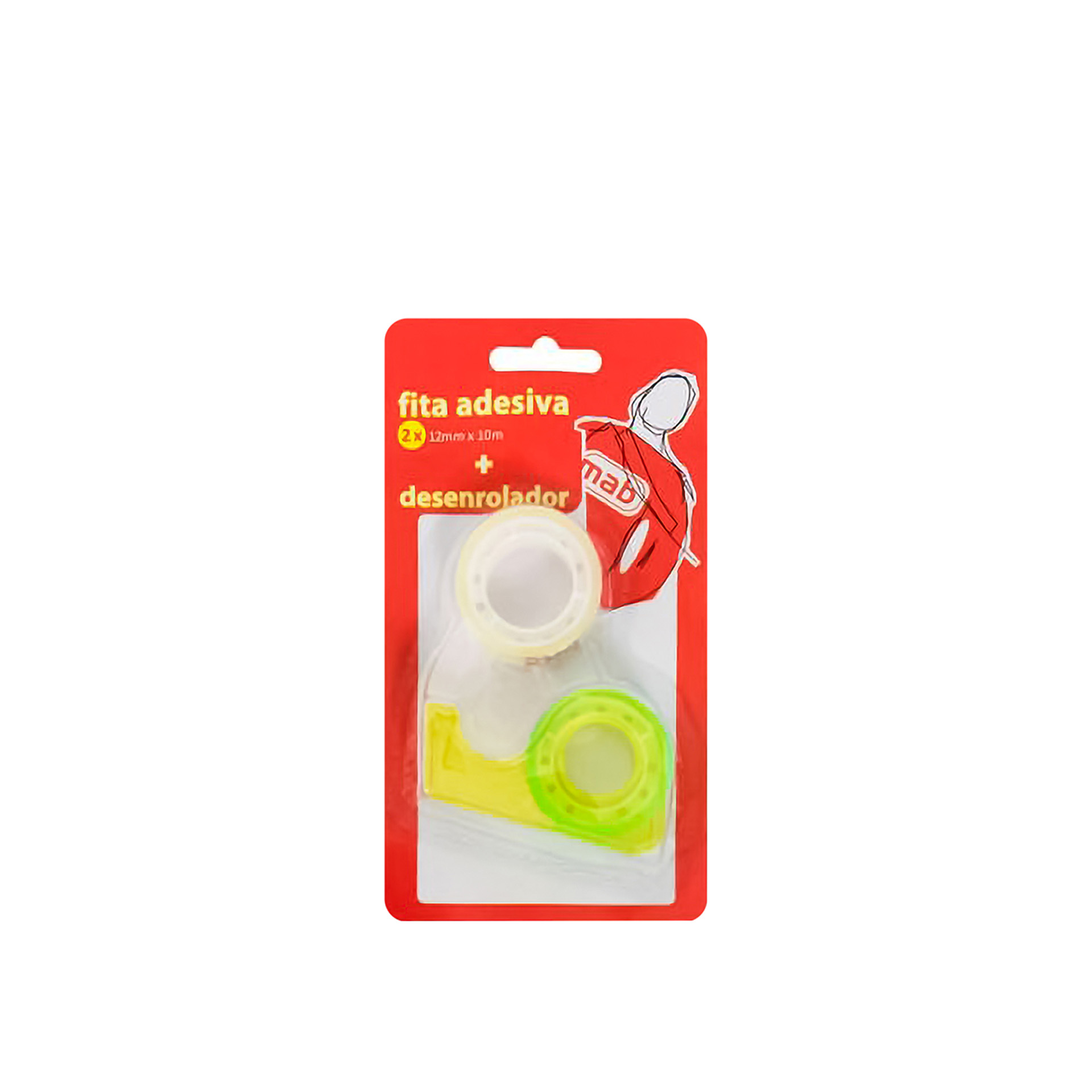 Rolo Fita Cola Mab com Desenrolador 12mmX10M