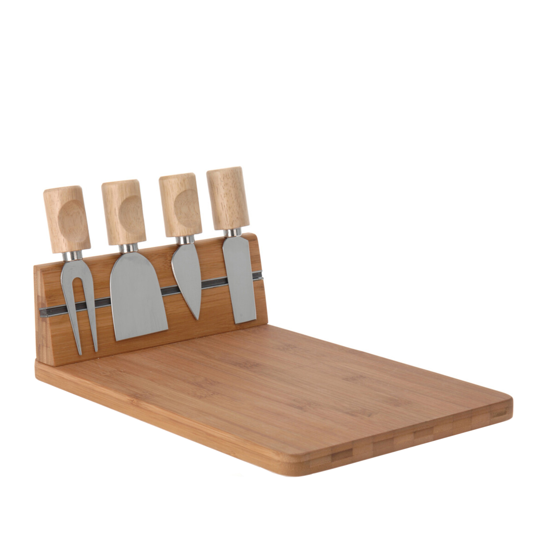 Tábua De Queijo Madeira Com 4 Utensílios 30X20X1.5CM
