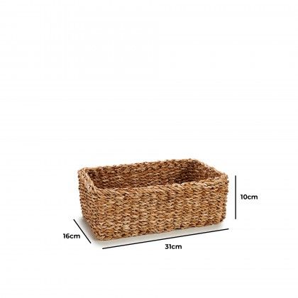 Cesto Vime com Asas Retangular 5000ml 31X16X10cm