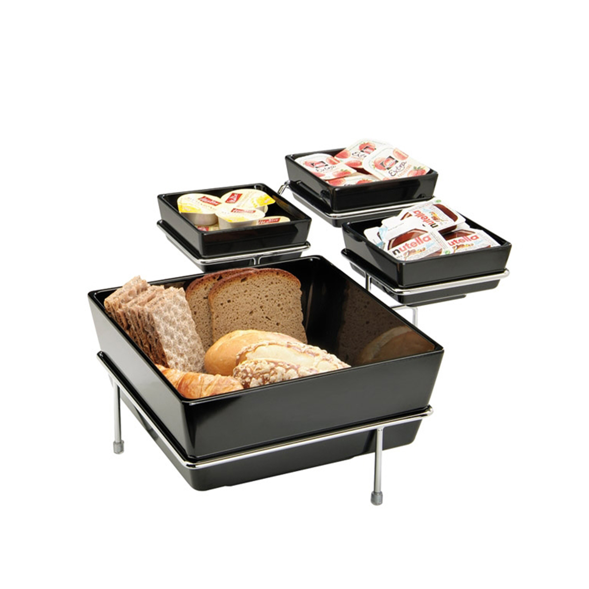 Suporte Buffet Inox 4 Divisões 39X39X17cm
