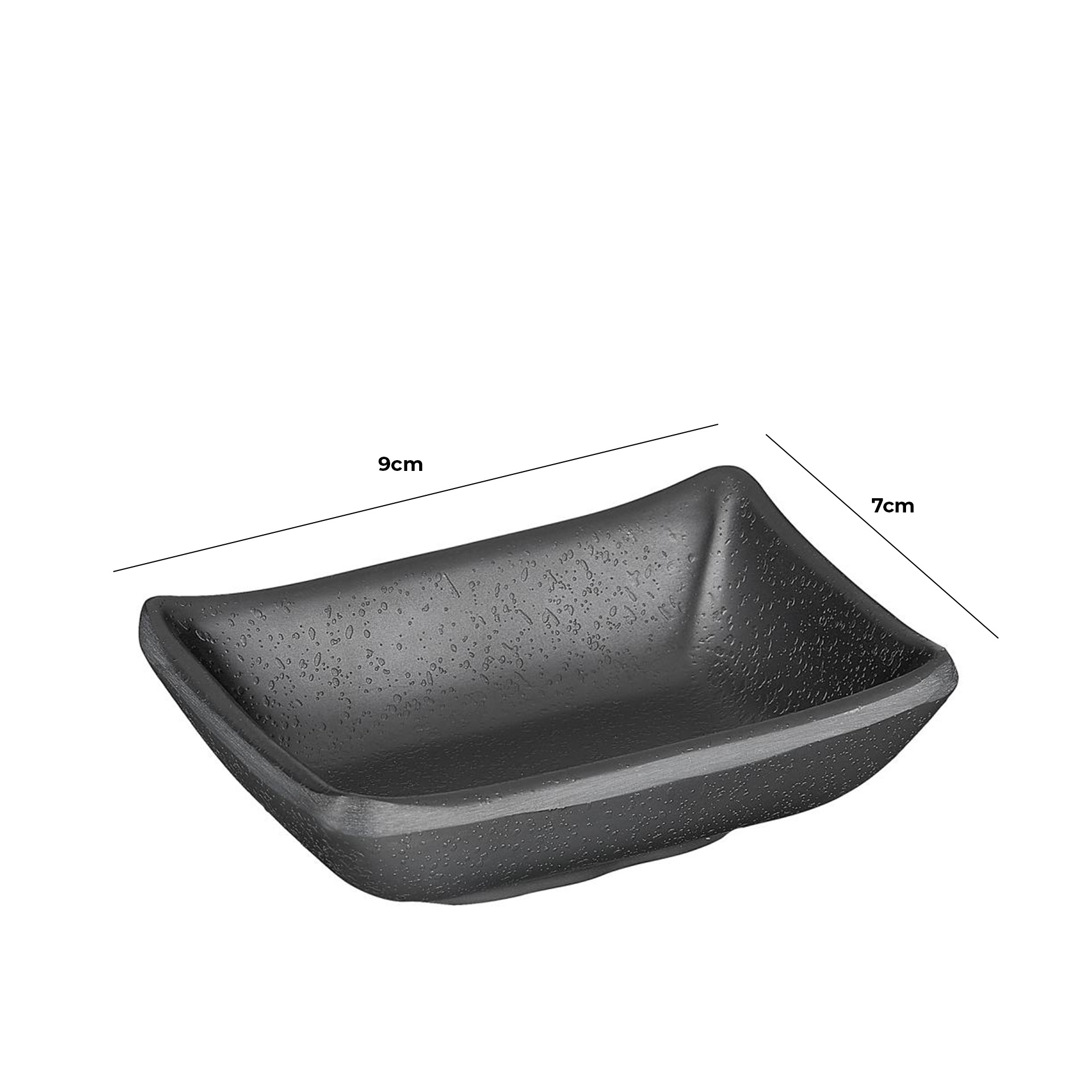 Taça Melamina Zen Retangular Preta 9X7X2.5cm