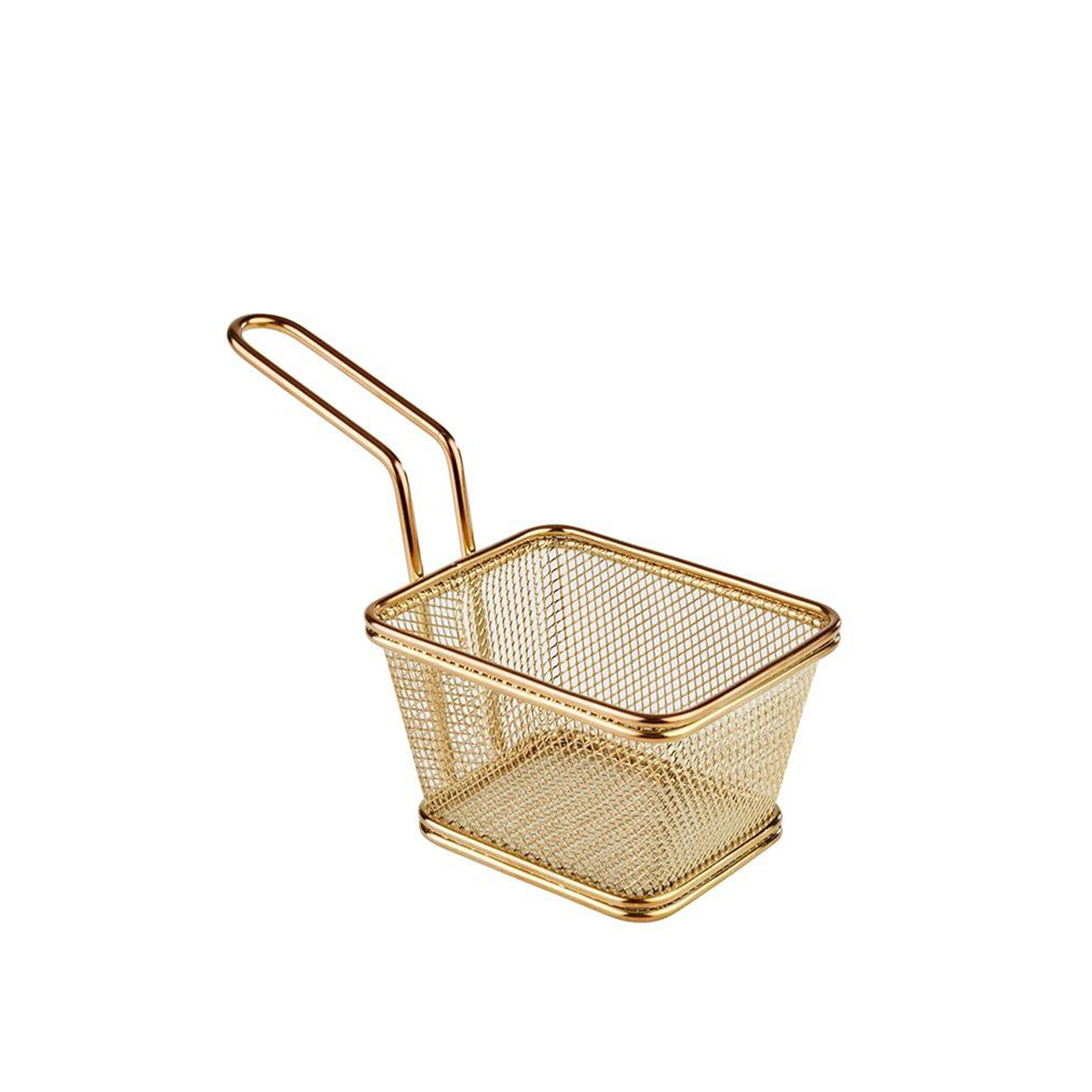 Cesto Servir Inox Dourado 10X8.5X6.5cm