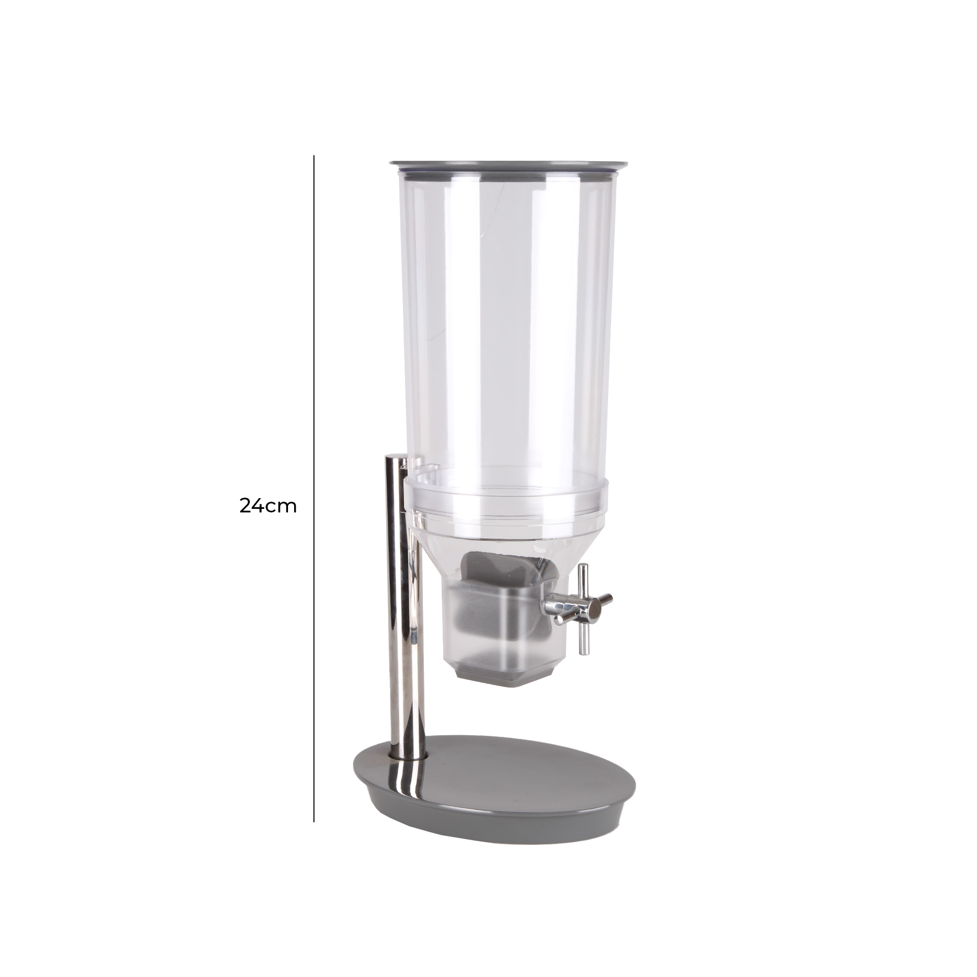 Dispensador Cereais Cinzento 4500ml 24X17.5cm