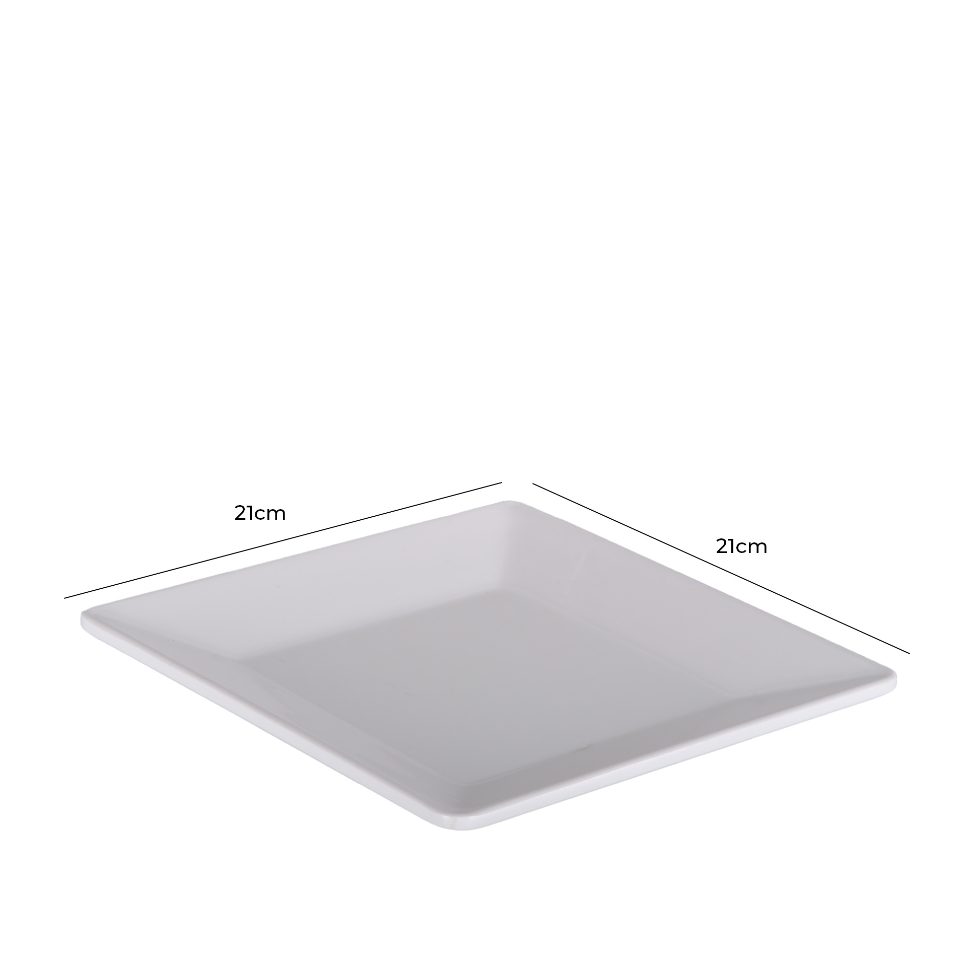 Travessa Melamina Pure Quadrada Branca 21X21cm