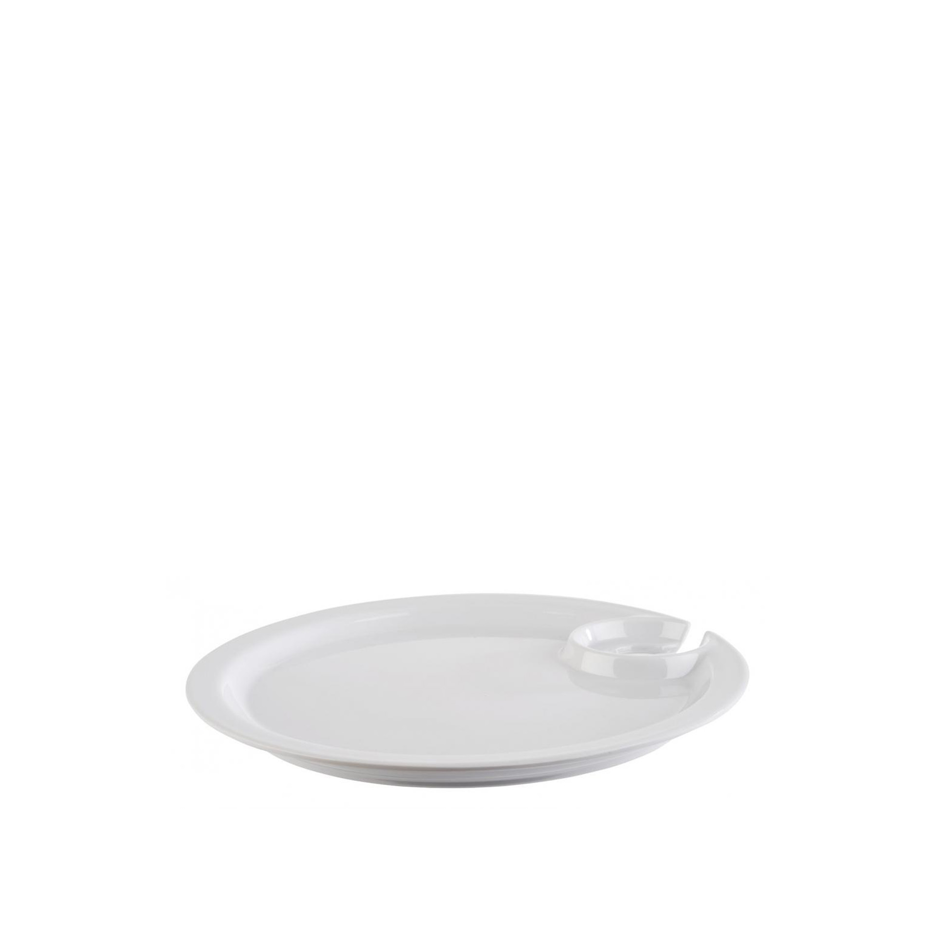 Prato Melamina Cocktail Branco 19X19X1.5cm