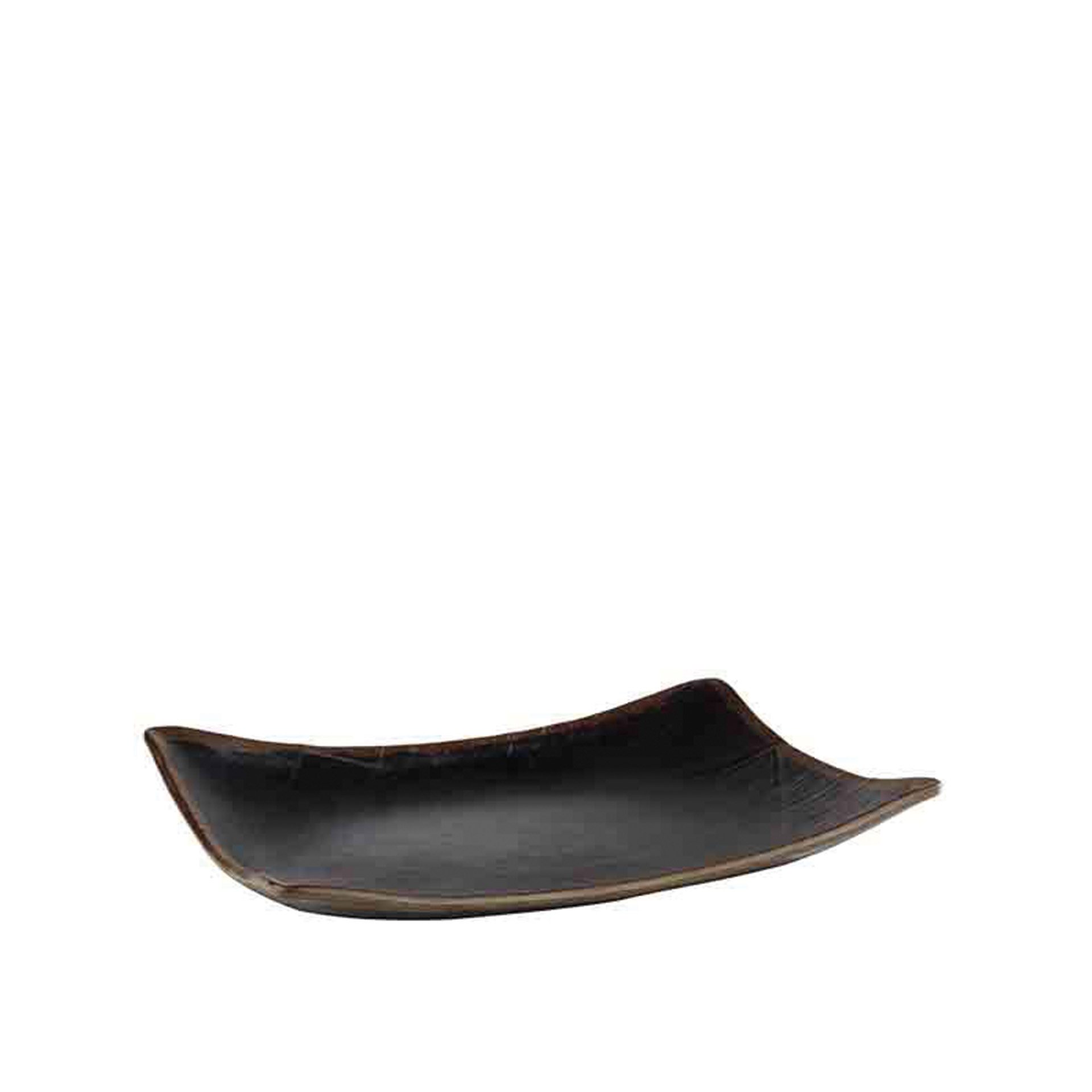 Prato Melamina Marrone Retangular Preto 32.5X23.5X4.5cm