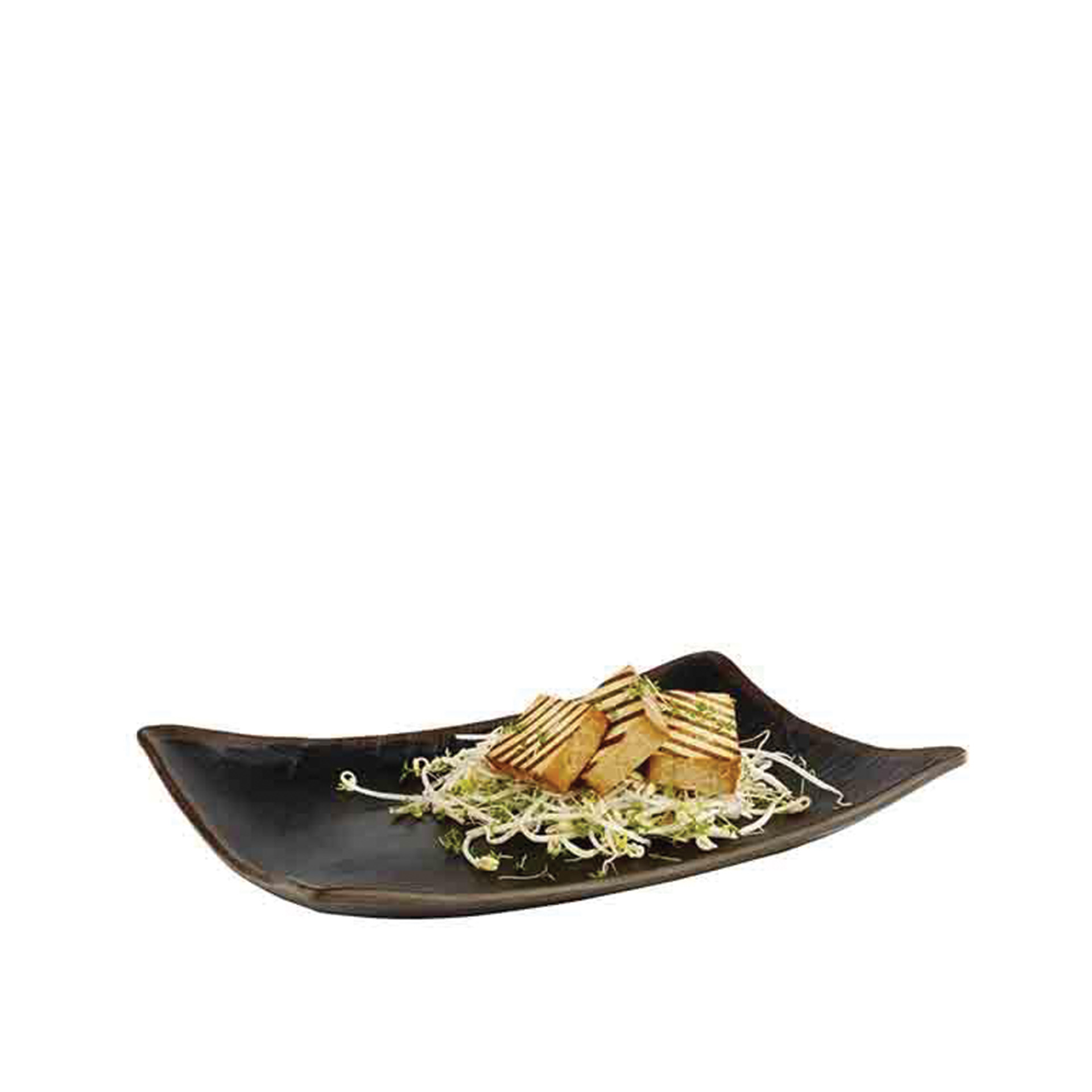 Prato Melamina Marrone Retangular Preto 32.5X23.5X4.5cm