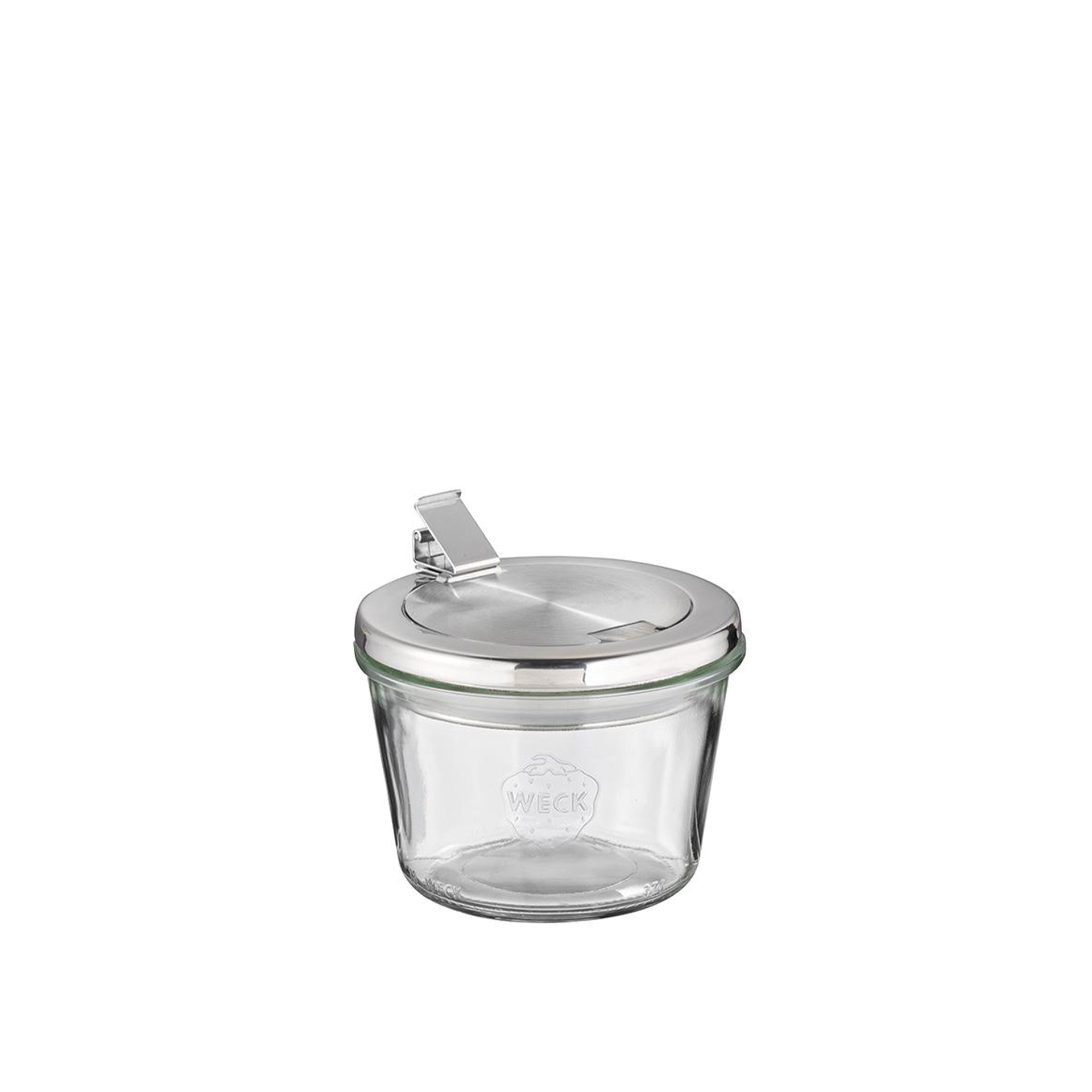 Copo Vidro com Tampa Inox 370ml 11X7.5cm Pack 2