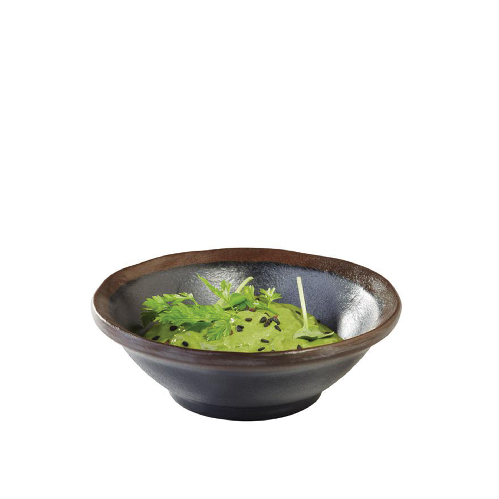 Tigela Melamina Marrone Preta 14X4cm