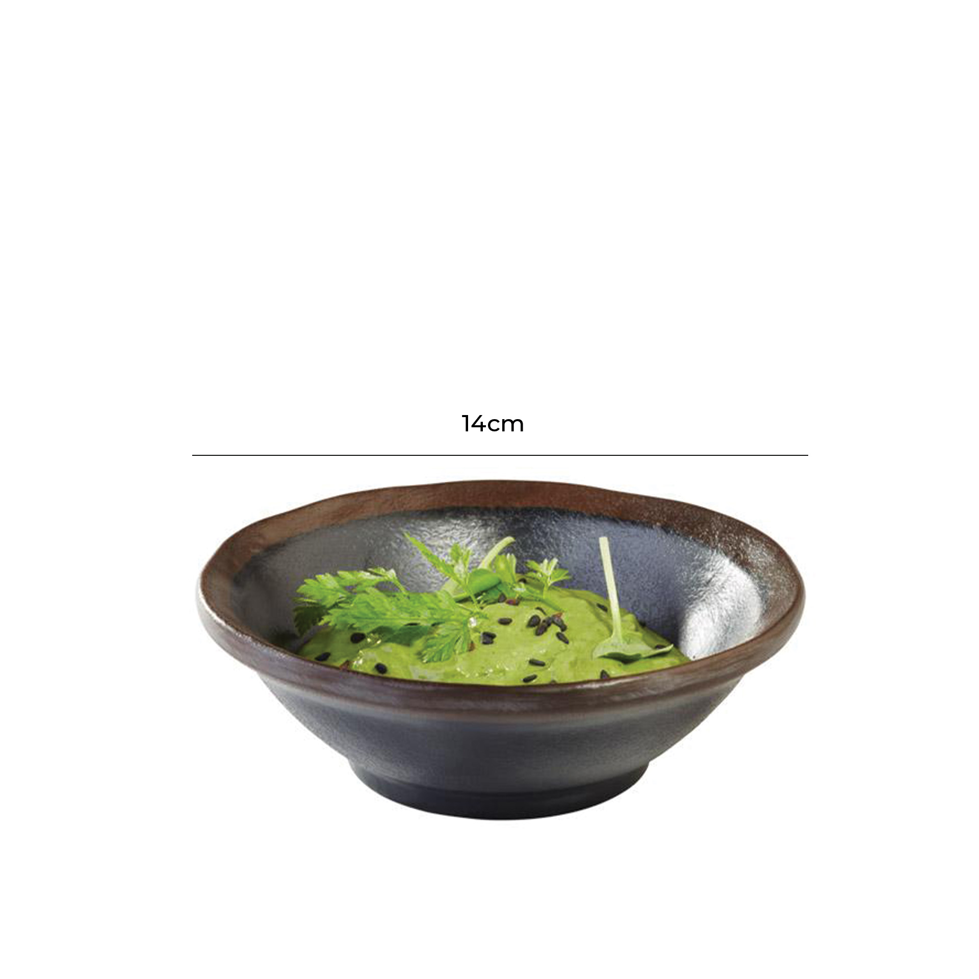 Tigela Melamina Marrone Preta 14X4cm