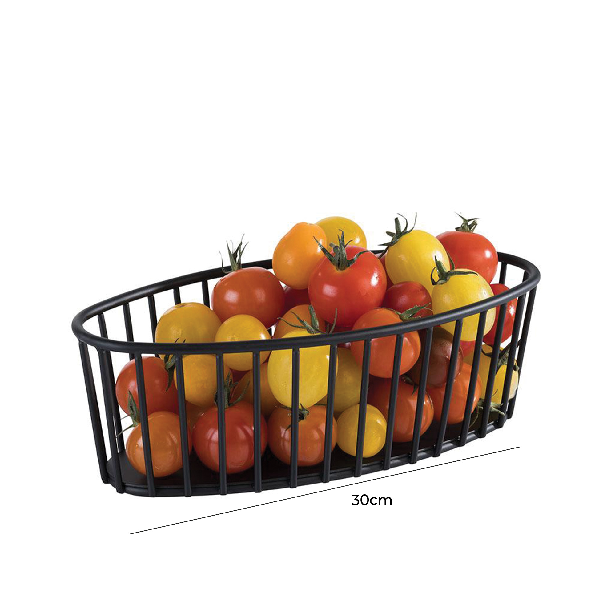 Cesto Metal Urban Oval Preto 30X14X12cm