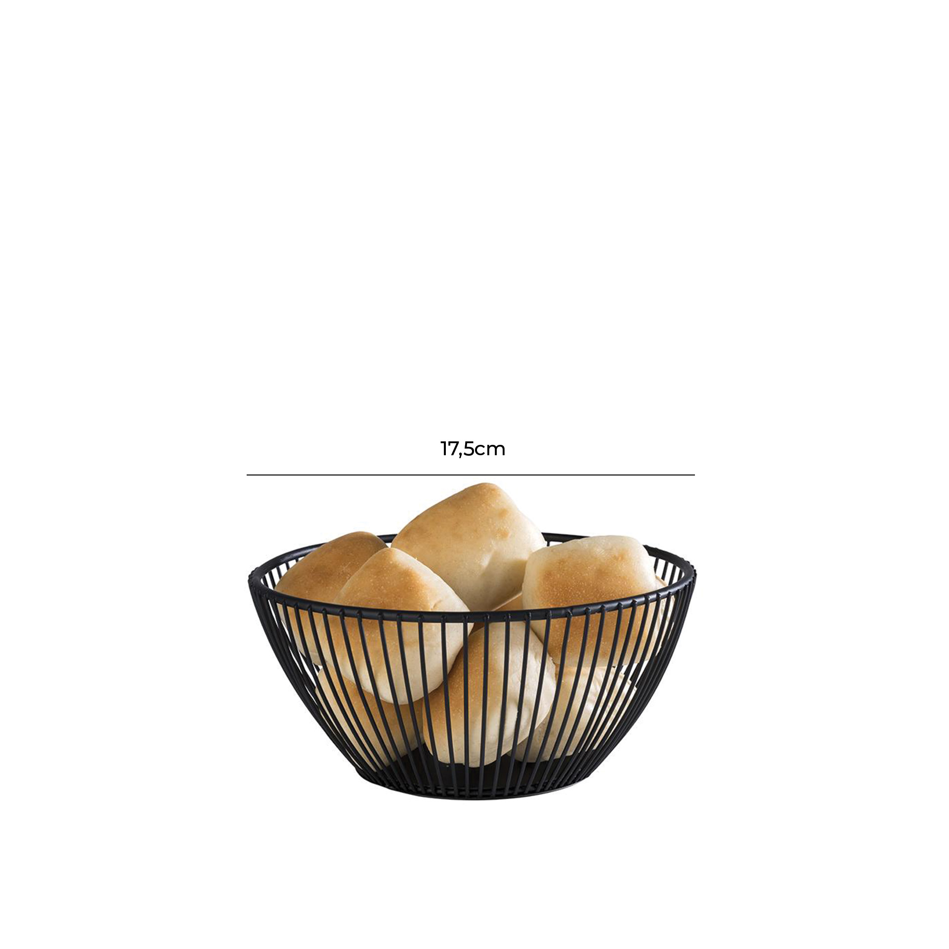 Cesto Metal Svart Preto 17.5X8cm