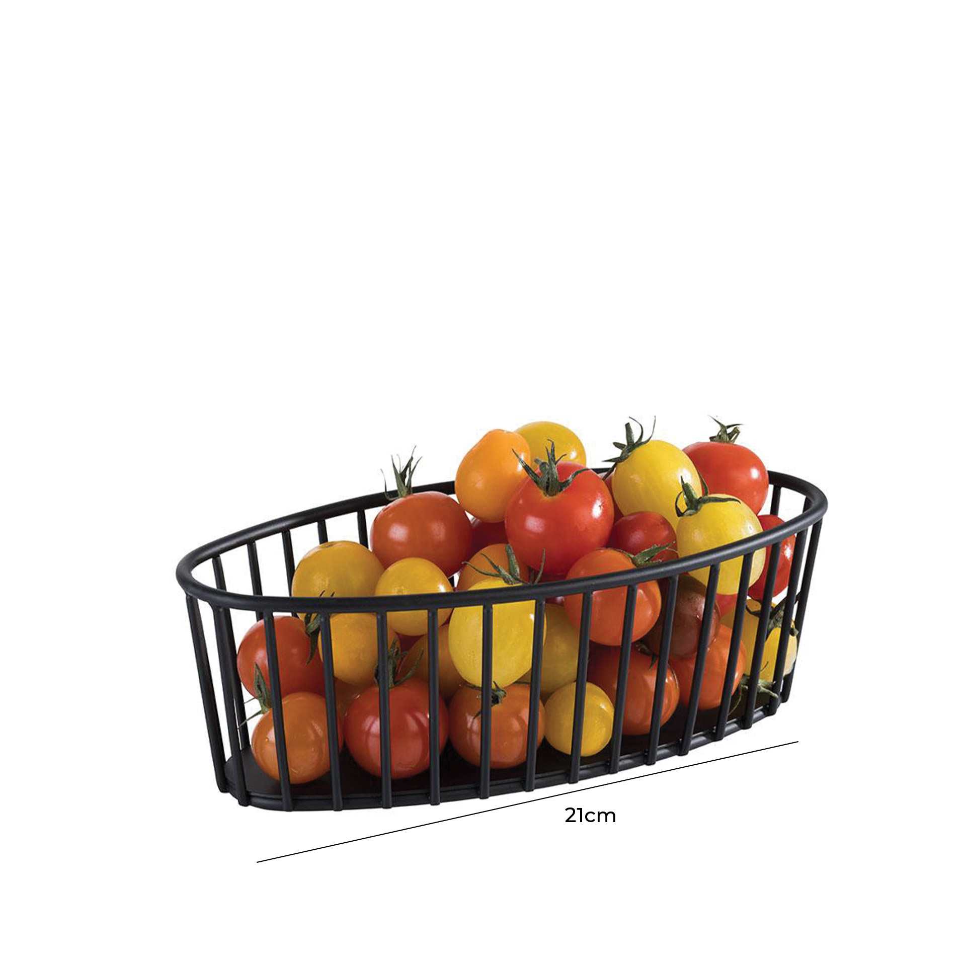 Cesto Metal Urban Oval Preto 21X10X7cm