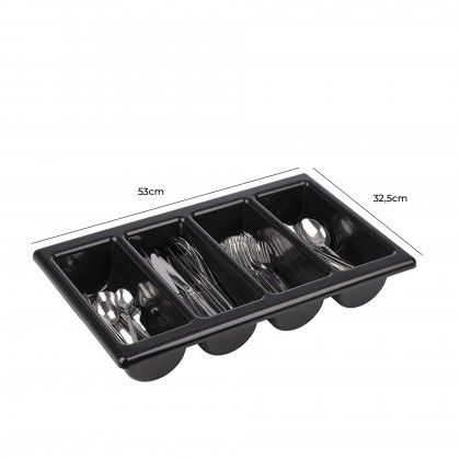 Divisor Talheres 4 Divises Preto 53X32.5X10cm