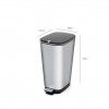 Balde Lixo com Pedal Prateado 29X45X61cm