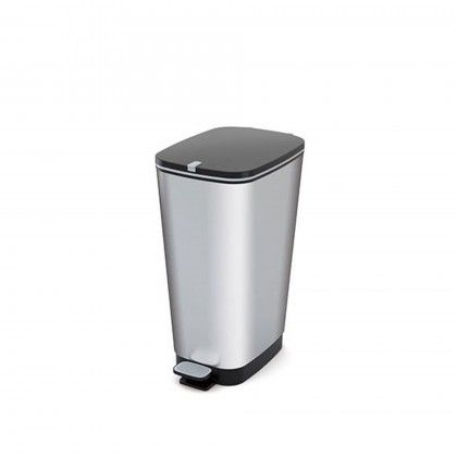 Balde Lixo com Pedal Prateado 29X45X61cm
