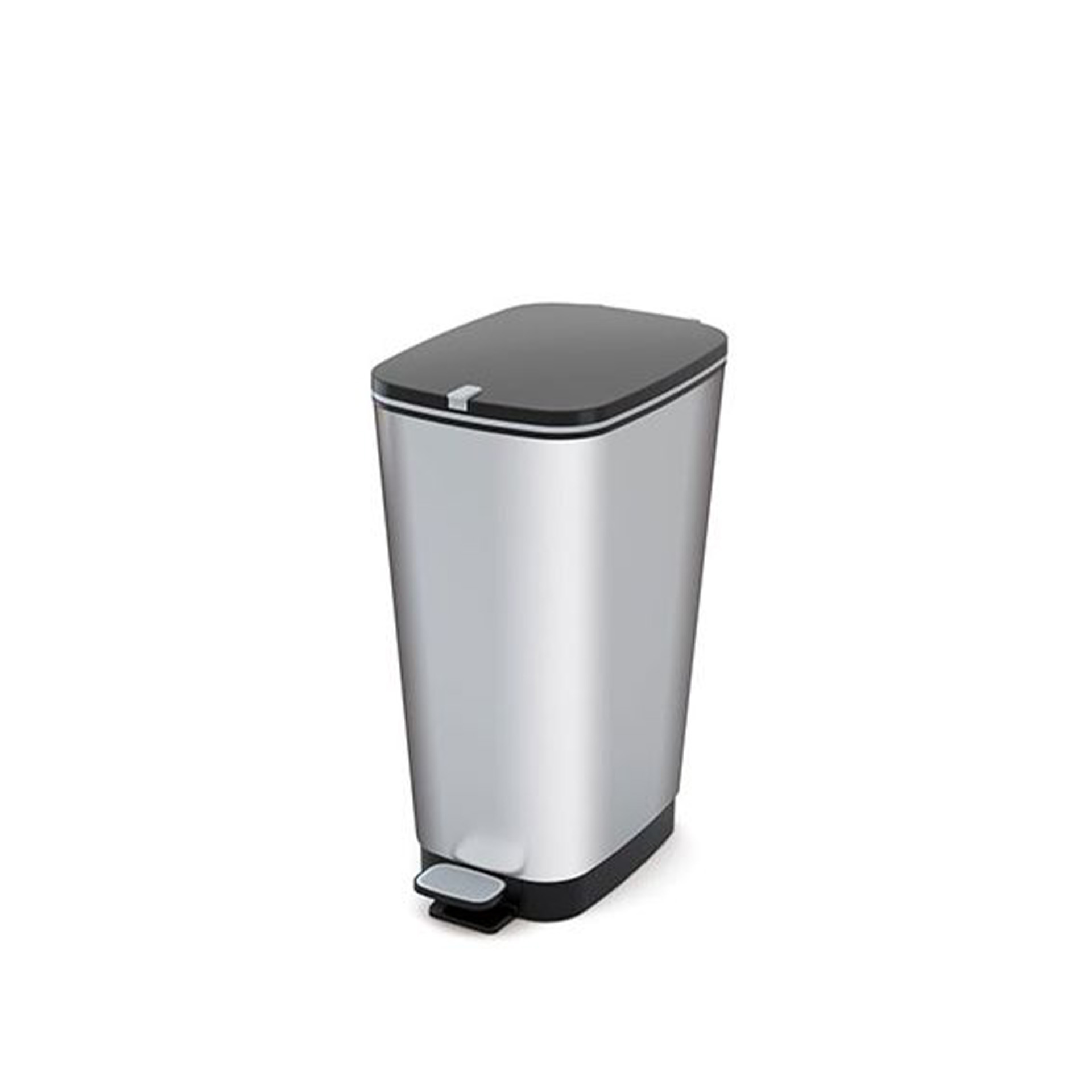 Balde Lixo com Pedal Prateado 29X45X61cm