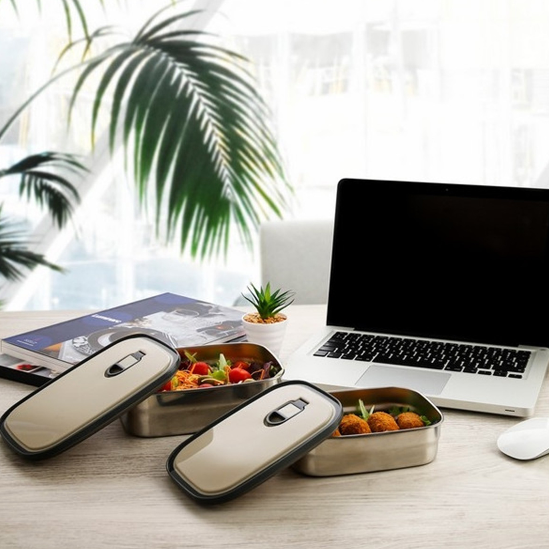 Lancheira Inox Go One Retangular 750ml