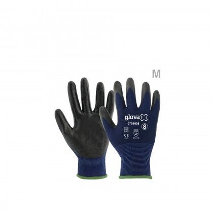 Luva Nylon com Nitrilo Preto M N.7