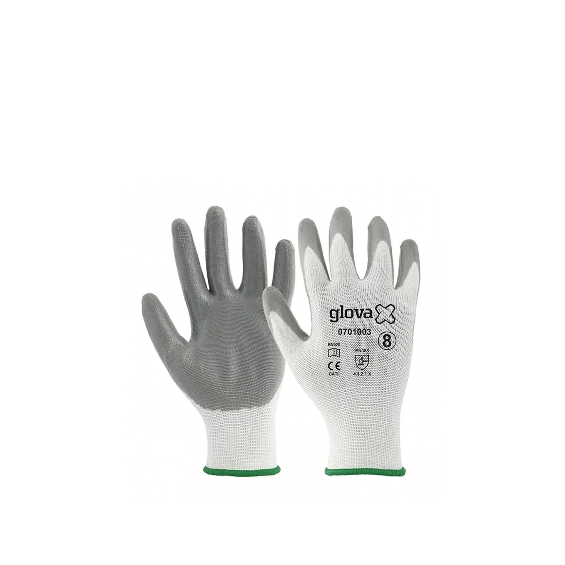 Luva Nylon com Nitrilo Cinzenta M N.7