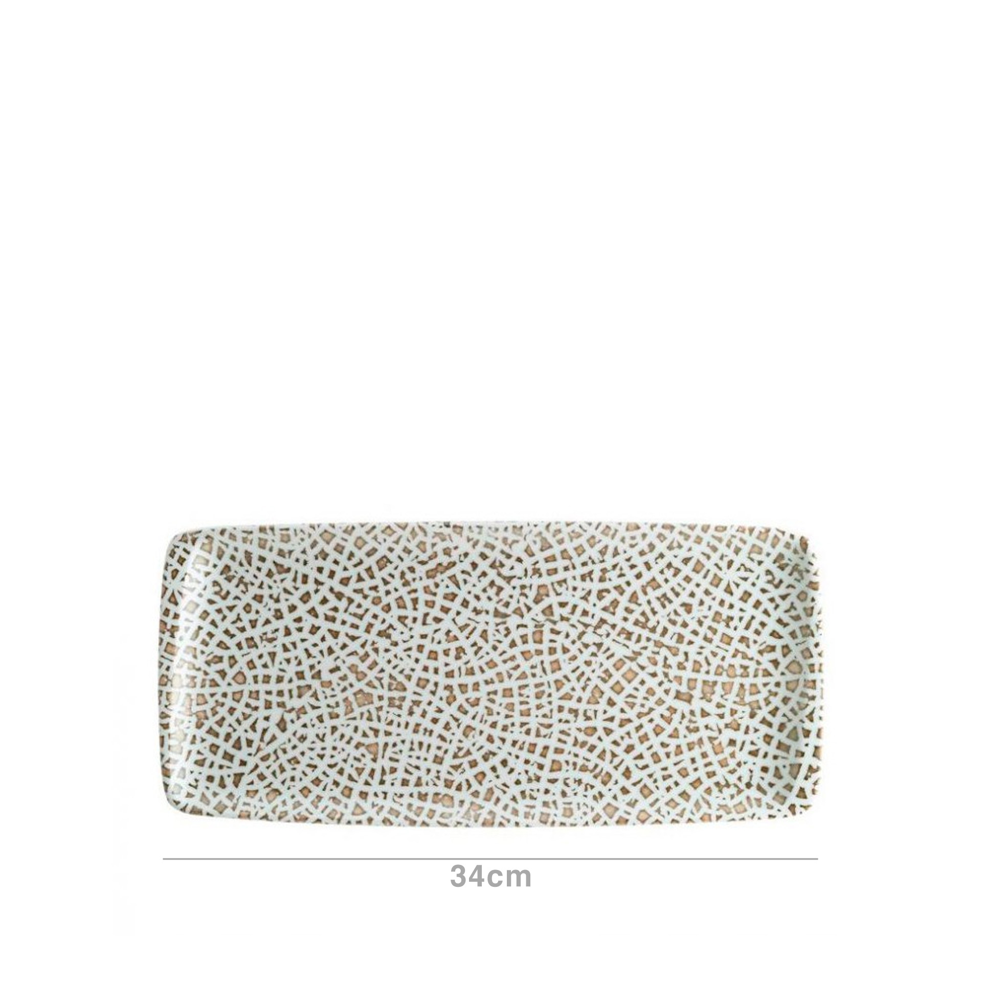 Bandeja Porcelana Taipan Retangular Multicor 34X15cm