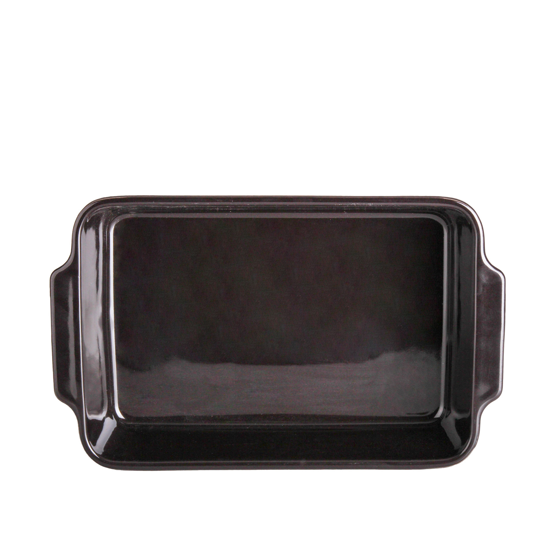 Assadeira Grés Preta Brilho 35X22X8CM