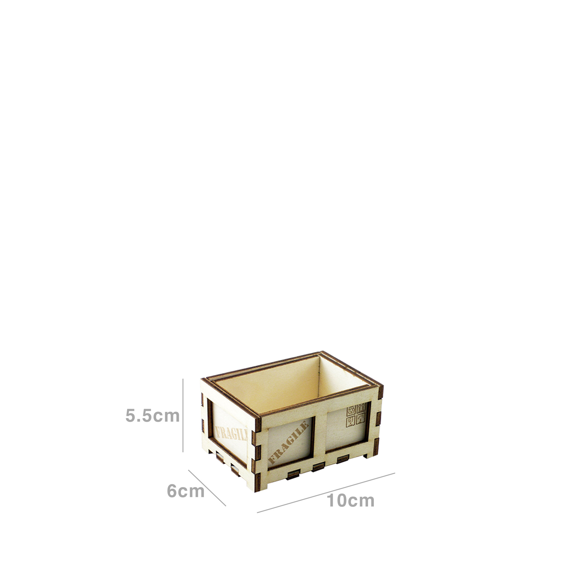 Caixa Madeira Faia Branco 6X10X5.5cm